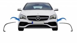 Frontstøtfangerklaffer Sidefinner Flics egnet for Mercedes CLA W117 C117 X117 (2016-2018) med Sport Bumper Piano Black Edition