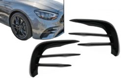 Støtfangerklaffer foran Sidefinner Fliser egnet for Mercedes E-klasse W213 S213 C238 A238 Facelift (2020-up) Piano Black for AMG Sport Line