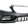 Støtfanger og gitter foran med diffuser og spisser egnet for Mercedes C-klasse W205 S205 AMG Sport Line (2014-2020) C63S Design |