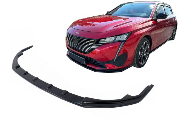 Front Bumper Lip Extension Spoiler passende for Peugeot 308 Mk3 (2021-Up) Piano Black |