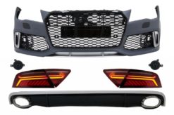 Støtfanger foran og bakre diffusor med eksosspisser og LED-baklykter egnet for Audi A7 4G Pre-Facelift (2010-2014) RS7 Design