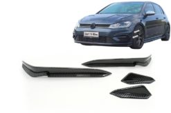 Frontstøtfanger Sidefinner klaffer egnet for VW Golf 7.5 5G R Hatchback (2017-2020) Carbon Look