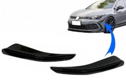Frontstøtfanger Sidefinner klaffer egnet for VW Golf 8 Mk8 MQB GTI / R-Line (2020-Up) Piano Black