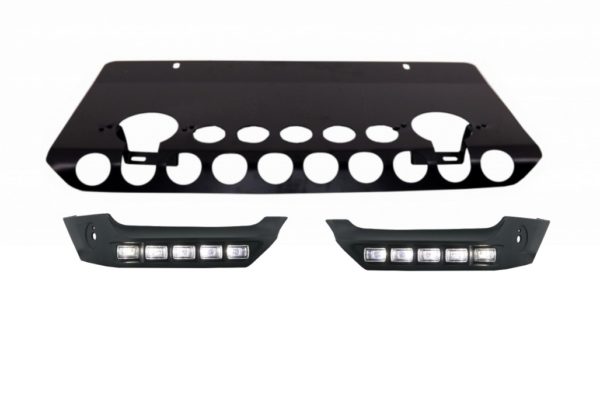 Front støtfanger skliplate Off-road-pakke under kjørebeskyttelse Front støtfanger Spoiler LED DRL-forlengelse egnet for MERCEDES G-klasse W463 (1989-2017) Design Matte Black Edition |