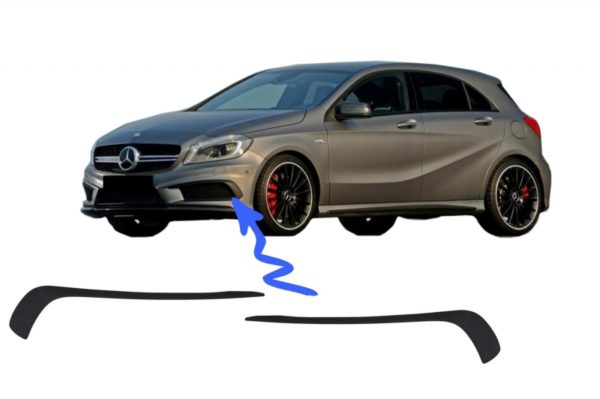 Forreste støtfanger Splittere Finner Brows Aero egnet for Mercedes A-klasse W176 (2012-08.2015) A45 Design |