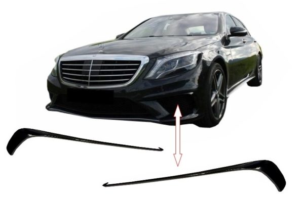 Forreste støtfanger Splittere Finner egnet for Mercedes W222 S-Class S63 Design (2013-up) Black Edition |