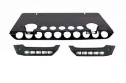 Front støtfanger Spoiler LED DRL Forlengelse Skid Plate Off Road Pakke Under Run Protection egnet for MERCEDES G-klasse W463 (89-17) Shiny Black Edition