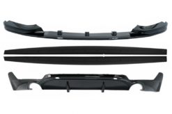 Front støtfanger Spoilerleppe egnet for BMW 4-serie F32 F33 F36 Coupe Cabrio Grand Coupe (2013-03.2019) med sideskjørt Add-on leppeforlengelser og bakre støtfanger Diffuser Twin Double Outlet
