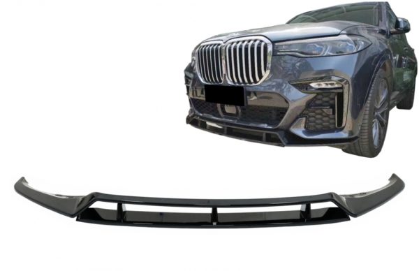 Front Bumper Spoiler Lip passer for BMW X7 G07 LCI M Sport (2020-Up) Piano Black