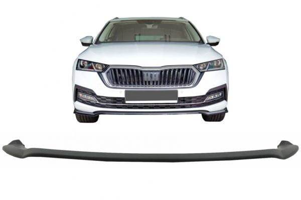 Front Bumper Spoiler Lip passer for Skoda Octavia MK4 (2020-Up) Svart |