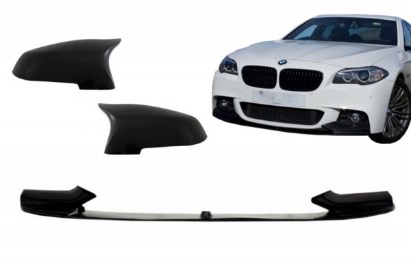 Frontstøtfanger Spoilerleppe med speildeksler egnet for BMW 5-serie F10 F11 Sedan Touring (2015-2017) M-Performance Piano Black |