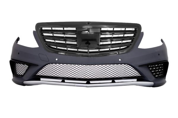 Støtfanger - Mercedes S-Klasse W222 (2013-06.2017) S63 Design med grill piano svart |