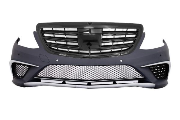 Støtfanger - Mercedes Benz W222 S-Klasse (2013-06.2017) S63 Design med grill piano svart |