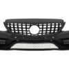 Støtfanger foran egnet for Mercedes C-Klasse C205 A205 Coupe Cabriolet (2014-2019) Frontgitter GT-R Panamericana med bagasjeromsspoiler og bakre støtfanger Valance Diffuser C63S Design Sølvspisser |
