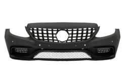 Alternative view of Støtfanger foran egnet for Mercedes C-Klasse C205 A205 Coupe Cabriolet (2014-2019) Frontgitter GT-R Panamericana med bagasjeromsspoiler og bakre støtfanger Valance Diffuser C63S Design Sølvspisser