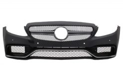Alternative view of Støtfanger foran egnet for Mercedes C-Klasse C205 A205 Coupe Cabriolet (2014-2019) med bagasjeromsbagasjeromspoiler og bakre støtfanger valance Diffuser C63S Design All Black