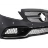 Støtfanger foran egnet for Mercedes C-Klasse C205 A205 Coupe Cabriolet (2014-2019) med bagasjeromsbagasjeromspoiler og bakre støtfanger valance Diffuser C63S Design All Black |