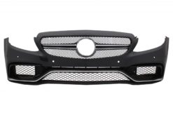 Alternative view of Støtfanger foran egnet for Mercedes C-Klasse C205 A205 Coupe Cabriolet (2014-2019) med bagasjeromsbagasjeromspoiler og bakre støtfanger valance Diffuser C63S Design All Black