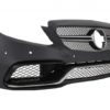 Støtfanger foran egnet for Mercedes C-Klasse C205 A205 Coupe Cabriolet (2014-2019) med bagasjeromsbagasjeromspoiler og bakre støtfanger valance Diffuser C63S Design All Black |