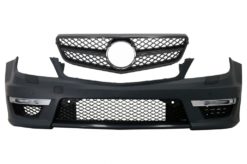 Støtfanger foran egnet for Mercedes C-Klasse W204 (2012-opp) C63 Facelift Design med Single Frame Front Grill Sport Piano Black