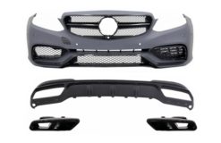 Støtfanger foran egnet for Mercedes E-Klasse W212 S212 Facelift (2013-2016) med bakre diffuser eksostips for Sport Pack Black Edition