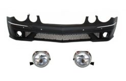 Støtfanger foran egnet for Mercedes W211 E-Class Facelift (2006-2009) med tåkelys projektorer