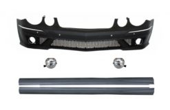 Støtfanger foran egnet for Mercedes W211 E-Klasse Facelift (2006-2009) med tåkelys og sideskjørt