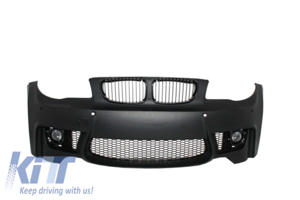 Støtfanger foran egnet for BMW 1-serie E81 E82 E87 E88 (2004-2011) 1M Design med tåkelys