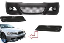 Støtfanger foran egnet for BMW 3-serie E46 Coupe/Cabrio/Sedat/Estate (1998-2004) M3 Design med Front Støtfanger Splitters Carbon CSL Design