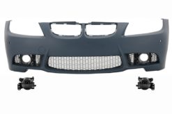 Frontstøtfanger egnet for BMW 3-serie E90 Sedan E91 Touring (2004-2008) Non LCI M3 Design med tåkelys Smoke