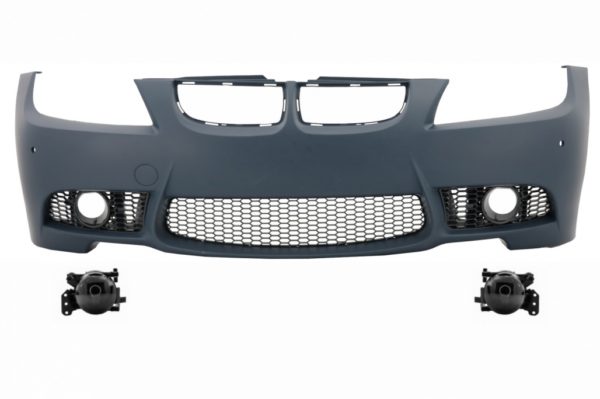 Frontstøtfanger egnet for BMW 3-serie E90 Sedan E91 Touring (2004-2008) Non LCI M3 Design med tåkelys Smoke |