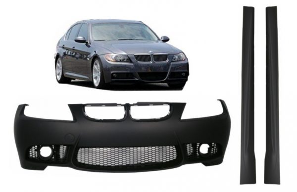 Frontstøtfanger egnet for BMW 3-serie E90 Sedan E91 Touring (2004-2008) med sideskjørt Non LCI M3 Design uten tåkelys |