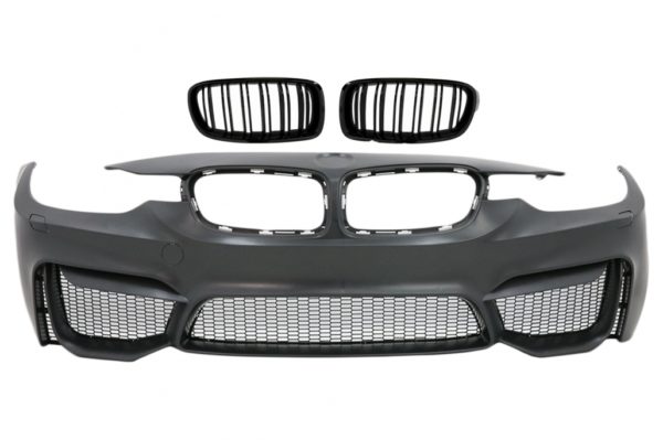 Støtfanger foran egnet for BMW 3 Series F30 F31 (2011-2019) M3 Design med doble striperister M Design Piano Black |