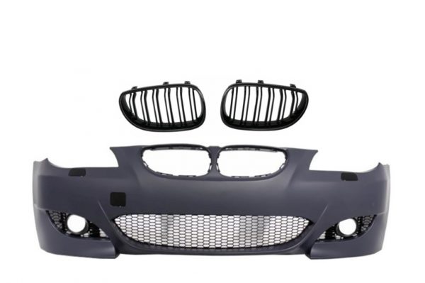 Støtfanger foran egnet for BMW 5 Series E60 (2003-2010) M5 Design med sentralgitter Double Stripe Piano Black |