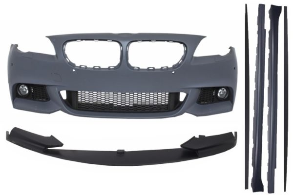 Støtfanger foran egnet for BMW 5-serie F10 F11 (2011-2014) med forlengelsesleppe og sideskjørt M-Performance Design |