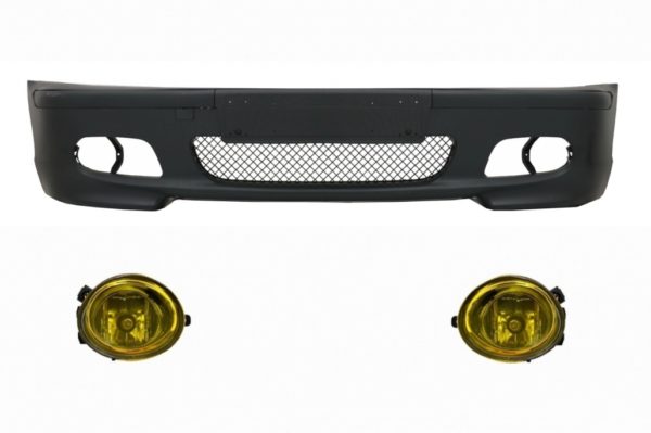 Støtfanger foran passer for BMW E46 Sedan/Touring (1998-2004) M-Technik M-Tech M-Sport modell med gule tåkelys |