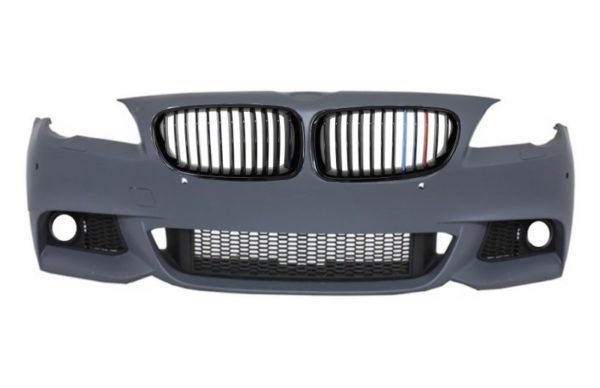 Støtfanger - BMW F10 F11 5-serie (2011-opp) M-Technik Design Uten tåkelys med nyregriller doble Stripe Piano Black |