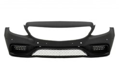 Alternative view of Støtfanger foran egnet for Mercedes C-Klasse W205 S205 (2014-2018) med Grill og Diffuser C63 Design Svart