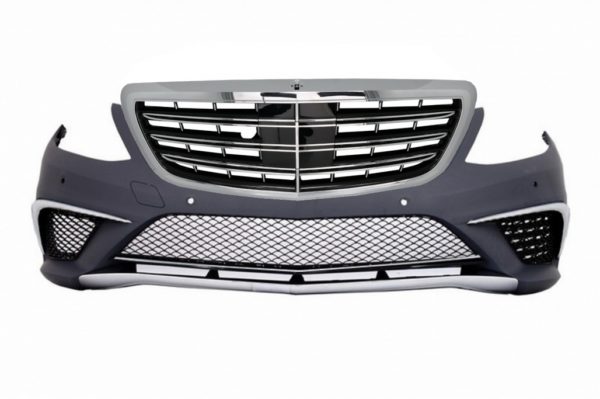 Støtfanger foran egnet for Mercedes S-klasse W222 (2013-06.2017) S63 Design med sentralgitter krom |