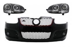 Støtfanger foran egnet for VW Golf V 5 MK5 (2003-2007) GTI Design med Xenon Look frontlykter
