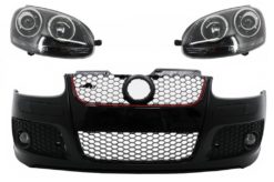 Støtfanger foran egnet for VW Golf V 5 MK5 (2003-2007) GTI Design med Xenon Look frontlykter
