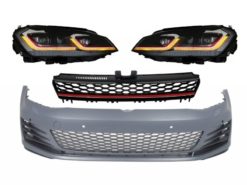 Støtfanger foran egnet for VW Golf VII 7 5G (2013-2017) med LED-frontlykter G7.5 GTI Look med sekvensielle dynamiske svinglys