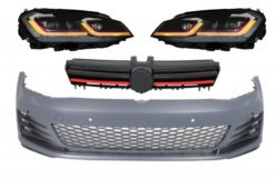 Støtfanger foran egnet for VW Golf VII 7 5G (2013-2017) GTI Look med RHD LED-frontlykter Sekvensielle dynamiske svinglys og sentralgitter
