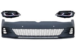 Støtfanger foran egnet for VW Golf VII 7.5 (2017-2020) og LED-frontlykter Sequential Dynamic Turning Lights GTI Look