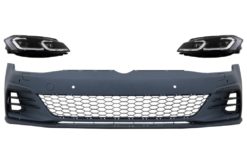 Støtfanger foran egnet for VW Golf VII 7.5 (2017-2020) og LED-frontlykter Sequential Dynamic Turning Lights GTI Look