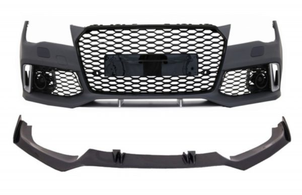 Frontstøtfanger med tilleggsspoilerleppe ekte karbon som passer for Audi A7 4G Pre-Facelift (2010-2014) RS7 Design |