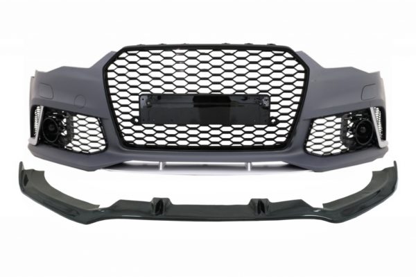 Støtfanger foran med tilleggsspoilerleppe som passer for Audi A6 C7 4G (2011-2015) RS6 Design |