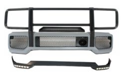 Støtfanger foran med BullBar Øvre Spoiler Lip LED DRL Extension egnet for Mercedes G-Klasse W463 (1989-2018) G65 Design