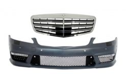 Støtfanger foran med sentralgitter passer for Mercedes S-klasse W221 (2005-2012) S63 S65 Design
