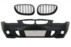 Støtfanger foran med sentrale gitter Nyre Piano Svart egnet for BMW 5-serie E60/E61 2003-2009 M-Technik Design uten tåkelys